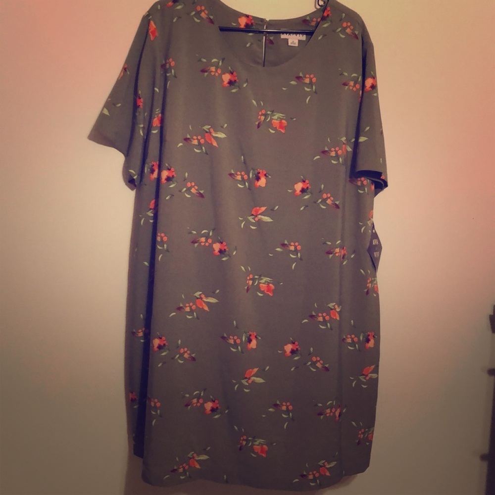 Olive Tossed Floral Dress